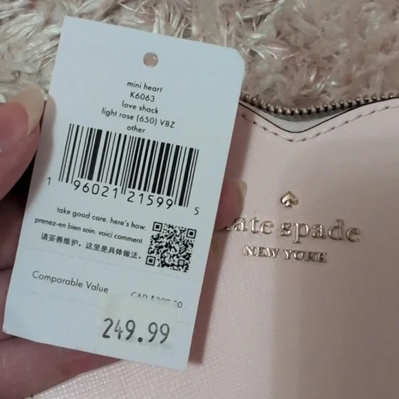 Kate Spade Love Shack Mini Heart Purse Light Rose - Picture 3 of 3